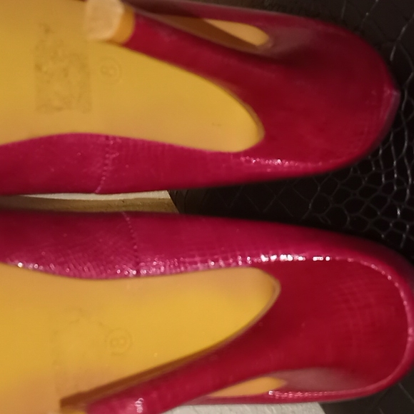 C Label Raspberry Snakeskin Stiletto Platform π - Picture 8 of 15